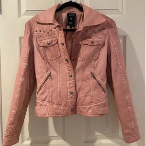 Guess Pink Faux Leather Jacket